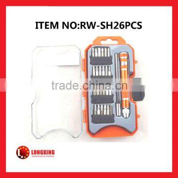 Factory Supply High quality 26 pcs aluminium alloy handle precision screwdrivers set rw-sh24pcsr