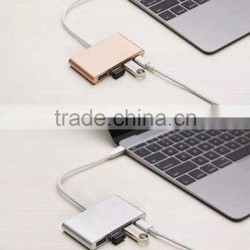 USB Type C Adapter With High Speed Charging 4 Prot Portable Type c HUB photo-3