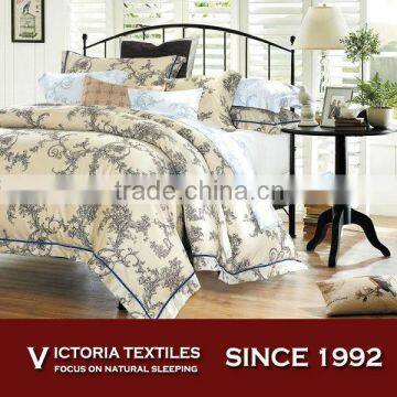 LUXURY soft silk feel chocolate color bright bed comforter cover set 100% cotton