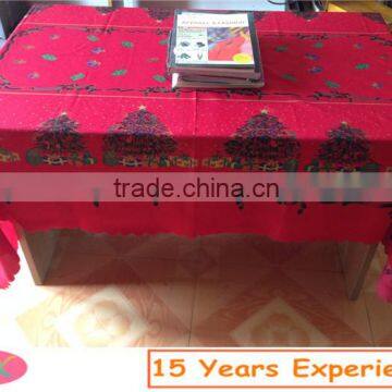 Table cloth factory 100% polyester Christmas table cloth manufacturer