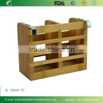 BH005/Natural Bamboo Flatware Holder Cutlery Basket Utensil Drying Rack Cutlery Rack for Kitchen Dinnerware Draining Rack photo-2