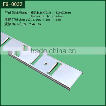 shopfitting chrome metal perforated strut slotted c channel