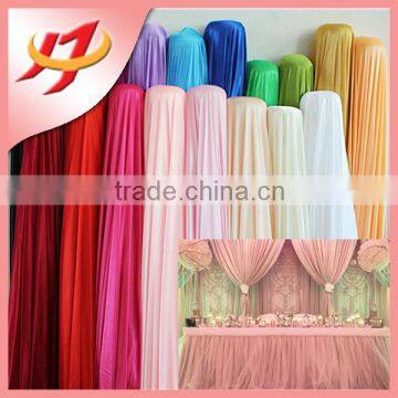 Popular summer ice silk fabric backdrop design sample for wedding and party decoration