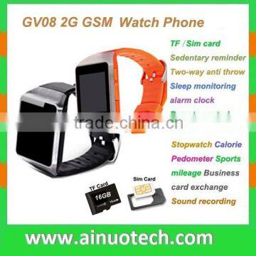 watch phone with camera GV08 with CE Rosh Bluetooth Watch MTK6260A Wristwatch Phone A9 V9 DZ09 GV30