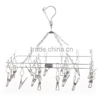 plastic cloth hanger with 18 clips, wholesale plastic hanger