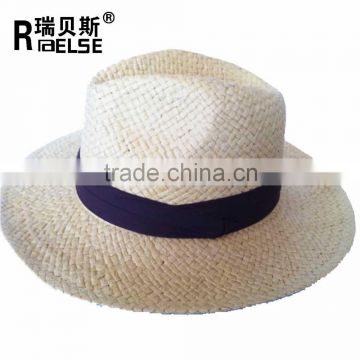 promotional cheap panama hat with ribbon decoration