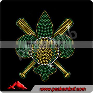 New Iron On Baseball Fleur De Lis Rhinestone Transfer Wholesale