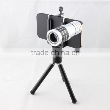 Universal 8x Zoom Phone Lens Optical Digital Camera Telescope Monocular with Adjusted Clip Holder and tripod For iPhone