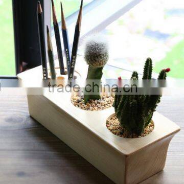 Wood Home Flowerpot Craft,cactus Wooden Craft,fleshy Flower Pot photo-4