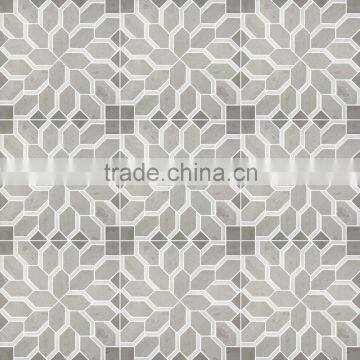 waterjet mosaic tile flower wall marble mosaic for bathroom