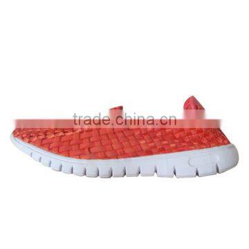 Wholesale China Factory Women Woven Weave Shoes, Elastic Belt Hand Knit Shoes Ladies, Handmade Woven Elastic Shoes HT-209035B