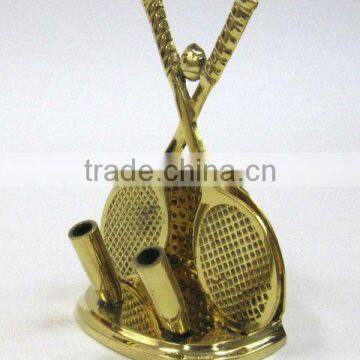 Decorative Brass Pen Holder/ Tennis Design photo-1