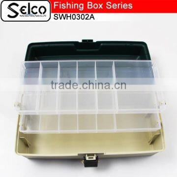 Hot selling China handy plastic fishing tackle box, 3 layers stroage box