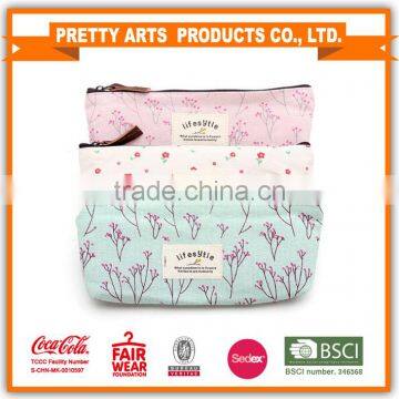 Countryside Flower Floral Pencil Pen Case Cosmetic Makeup Bag