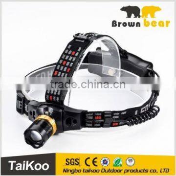 camping led headlamp with super bright led 18650 battery