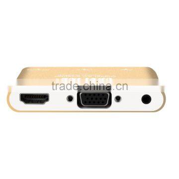 1080P HDMI And VGA+Audio Dual Display Converter Digital AV Multiport Adapter Golden photo-4