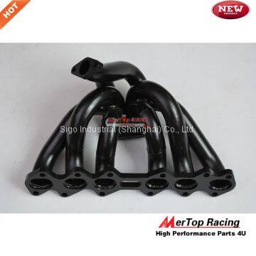 Mertop 3mm Thick Black Coated Toyot* Supra 93-98 2JZ-GTE 2JZ Twin Turbo Divided Flange Turbo Manifold +38mm Wastegate photo-3