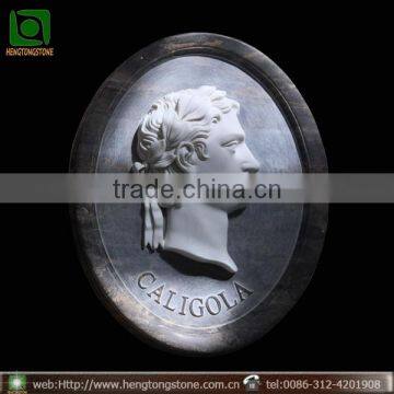 Modern Marble Human Head Relief Carving Sculpture