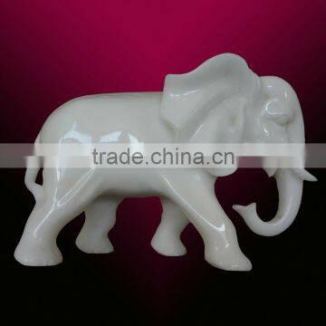 White Marble Elephant Carving