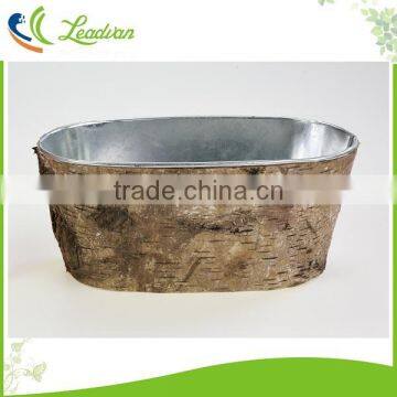 Wholesale Cheap Vintage Decor Garden Metal Stackable Tree Bark Flower Planter Pots for Sale