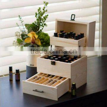 Top design 3 tier Essential oil wooden packing box with drawer wholesale