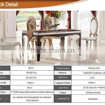 TH372 New Design Red Marble Modern Dining Tabel