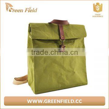 New design washable kraft paper backpack with adjustable shoulder strap