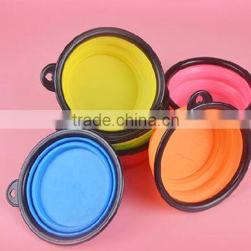 2017 Hot Portable Collapsible Silicone Pet Bowls Dog Bowls feeding dog dishes