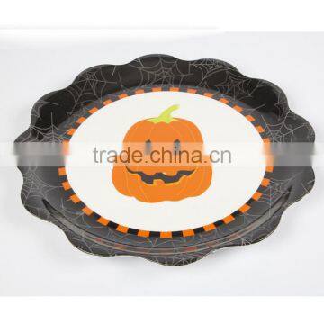 Cheap and beautiful round plastic halloween tray