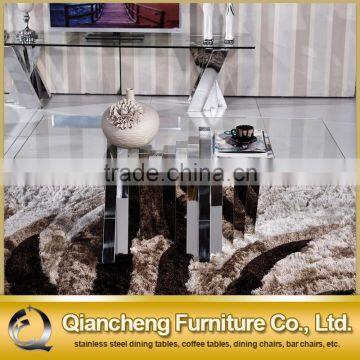 Living Room Furniture Mirror Silver Stainless Steel Coffee Table photo-4