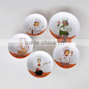 5pcs Pasta Bowl Set,porcelain With Decal Printing, Ceramic Pasta Bowls photo-6