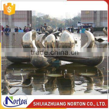 Large stainless steel lotus sculpture for fountain decor NTS-014LI