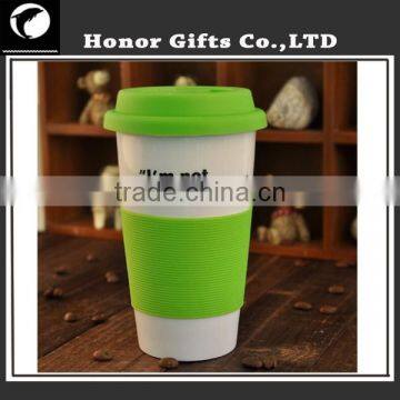 Heat-insulated Fashionable Customized Ceramic Mug With Silicone Lid photo-6