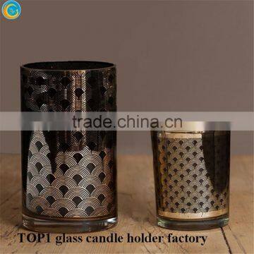 Dark Purple Glass Decorative Candlestick Candle Holders photo-3