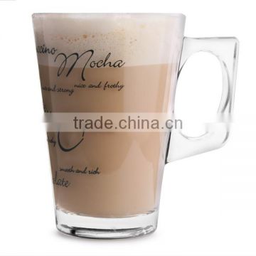 Conic Glass Mugs 8.8oz 250ml with handle