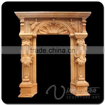 China Stone Carving Home Figure Decoration Archway Sunset Red Door Marble Frame photo-5