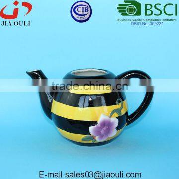 With Embossed decorative flower Ceramic Teapot for flower pots