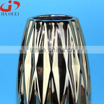 High Quality Home Decor Silver Plate Ceramic Vase, Plating Vase photo-3