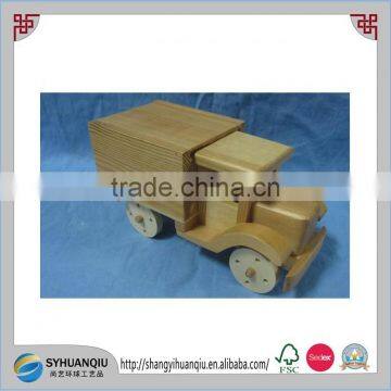 7" Wooden Model Car Retro Antique Truck Model Decoration BEST KIDS GIFT photo-4