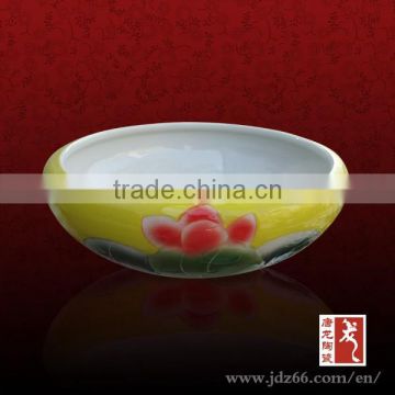 Fine yellow color porcelain fruit basket made in Jingdezhen