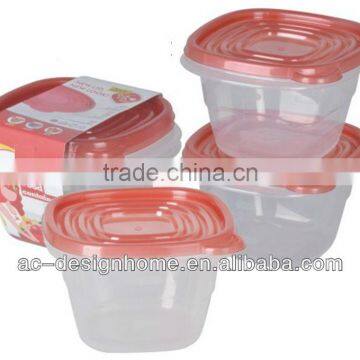 RED LID 0.5L SQUARE PP PLASTIC FOOD CONTAINER