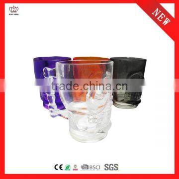 Halloween party decoration 600ml plastic led light skull cup mug