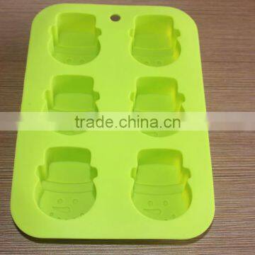 Promotional Gift 6 Cavity Snowman Shape Christmas Cake Molds Silicone Molds for Baking Set photo-4