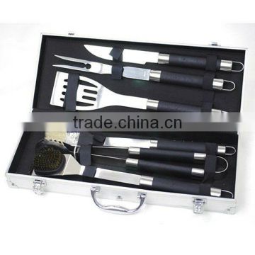 BQ-0080 / 6 pcs TPR handle stainless steel barbeque