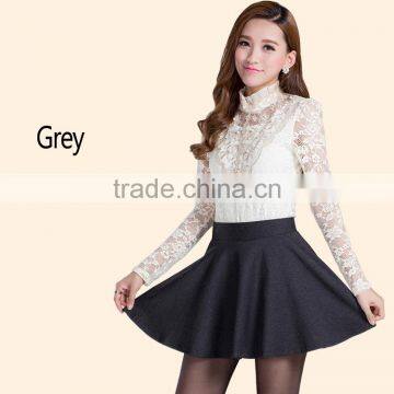 Latest Hot Sell Fashion Summer Autumn Solid Color Skater Mini Pleated Short Skirt photo-5