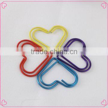 Quality decorative custom heart shaped colorful fancy paper clips