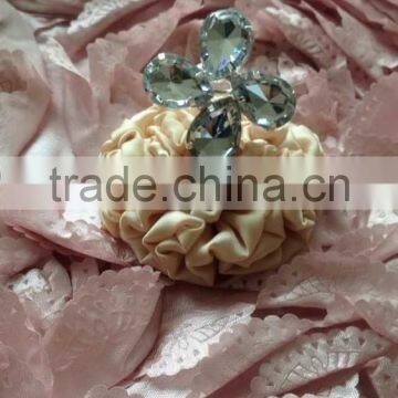 Lucky Clover Four Leafs Flower Style Clear Rhinestone Diamond Napkin Ring photo-5