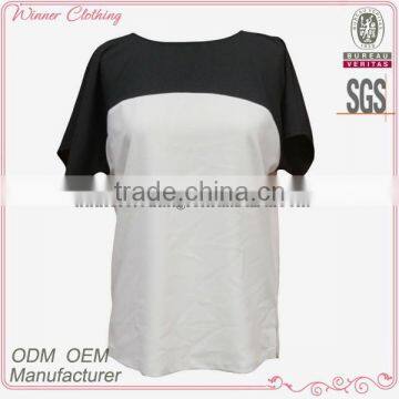 latest design high quality boat/bateau neck new fashion unique blouses