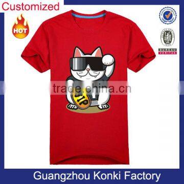 Cool Cat With Black Glasses Picture T Shirt Round Neck T COTTON T SHIRT photo-4