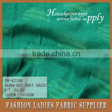 160cm 145gsm T/R 50/50 Knit Burn Out Fabric Hacci